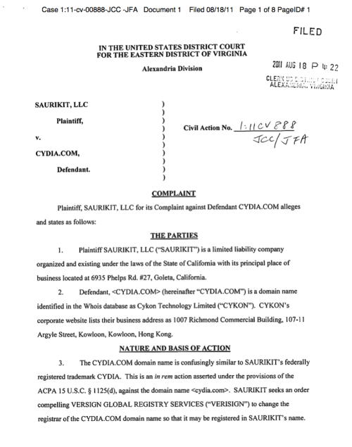 Saurik Files Lawsuit Against Cydia.com