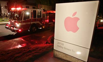 Fire Rips Through Building at Apple HQ