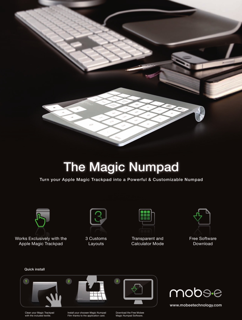 Mobee Magic Numpad Turns Your TrackPad Into a Number Pad