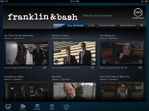 TNT for iPad Gets Full Length Episodes