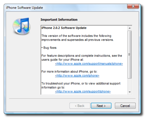 Apple Releases iPhone 2.0.2 Firmware