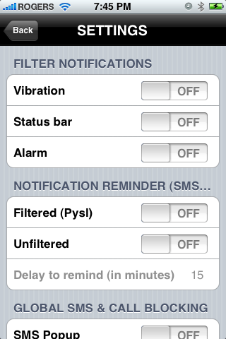 First SMS Filtering App for the iPhone 3G