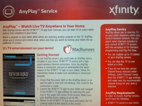 Comcast Working on AnyPlay Streaming Service for iPad