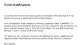 Apple Announces Deletion of iTunes Match iCloud Libraries