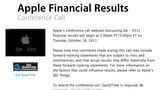 Apple Announces Q4 Conference Call on October 18th