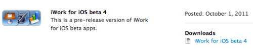 Apple Releases iWork for iOS Beta 4 to Developers