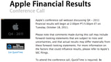 Apple Announces Fourth Quarter Results Conference Call