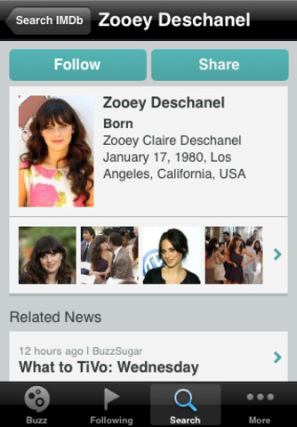 IMDb Buzz Brings Entertainment News to Your iPhone