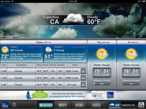 The Weather Channel iPad App Gets All New Design