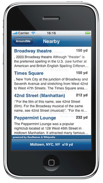 AroundMe Finds Whats Nearby Your iPhone