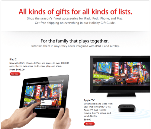 Apple Posts Its 2011 Holiday Gift Guide Apple Posts Its 2011 Holiday Gift Guide