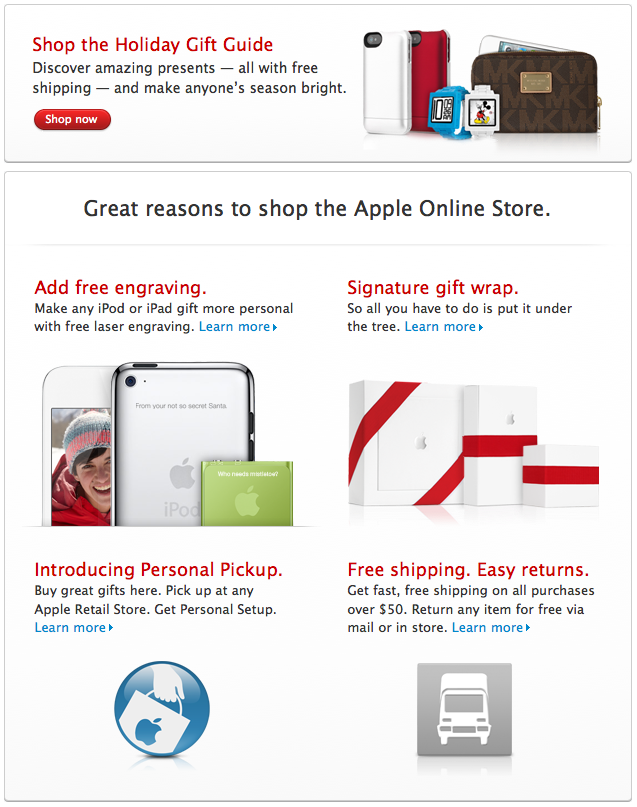 Apple Posts Its 2011 Holiday Gift Guide Apple Posts Its 2011 Holiday Gift Guide