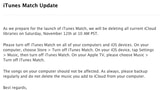 Apple to Delete All iTunes Match Libraries Tomorrow to Prepare for Launch