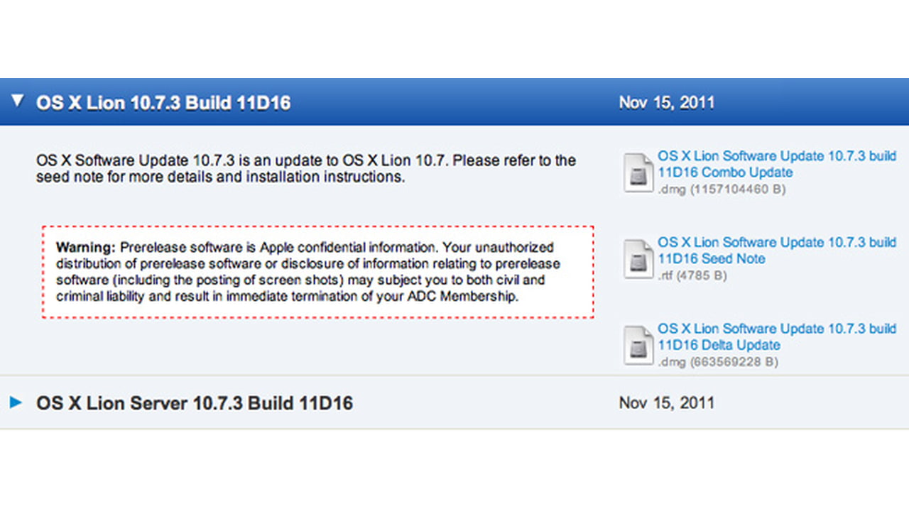 Apple Seeds OS X Lion 10.7.3 Update to Developers - iClarified