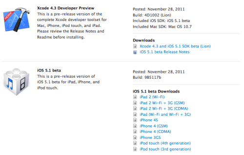 Apple Releases iOS 5.1 Beta to Developers