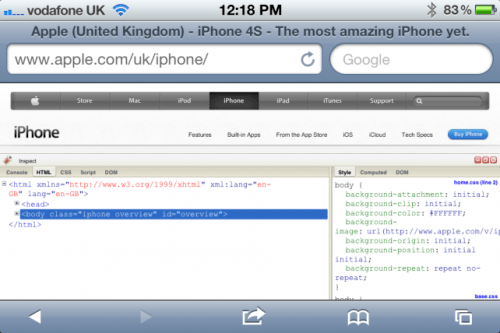 Get Firebug on the iPhone With a Bookmarklet