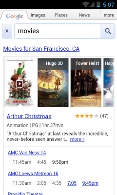 Google Improves Movie Search on iOS and Android