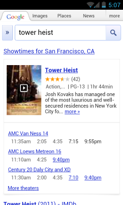 Google Improves Movie Search on iOS and Android