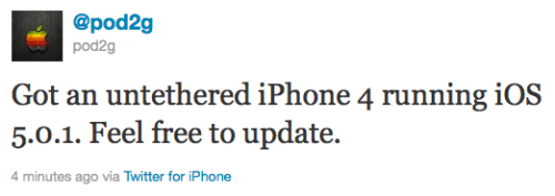 iPhone 4 ottiene il jailbreak untethered su iOS 5.0.1