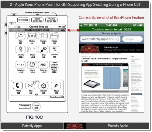 Apple Wins Patent for GUI to Switch Applications During a Call