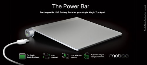 Mobee Power Bar is a Rechargeable USB Battery Pack for the Magic TrackPad