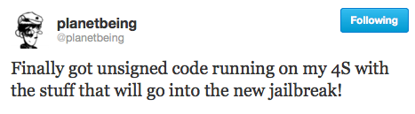 Unsigned Code Now Running on the iPhone 4S