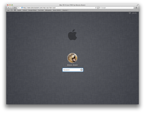 Mac OS X Lion Recreated With CSS3