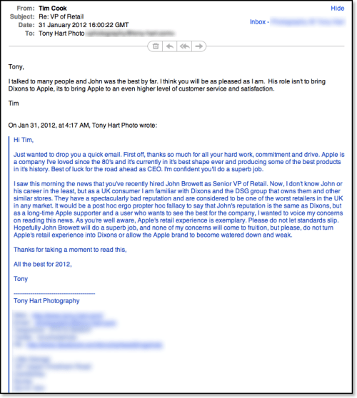 Tim Cook Says New SVP of Retail John Browett Was &#039;The Best By Far&#039;