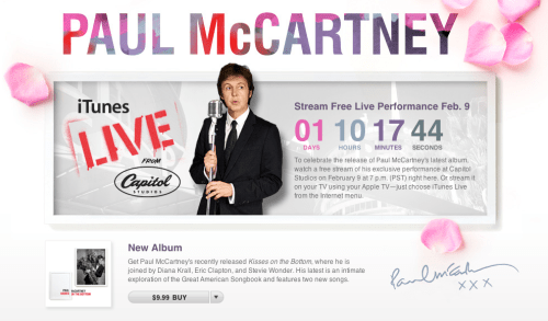 Apple to Live Stream Paul McCartney Concert on iTunes Tomorrow