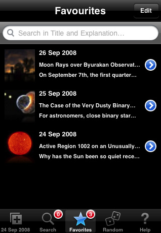 NASA Astronomy iAPODViewer for iPhone