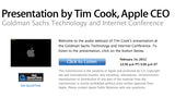Tim Cook is Speaking at the Goldman Sachs Tech Conference [Listen]