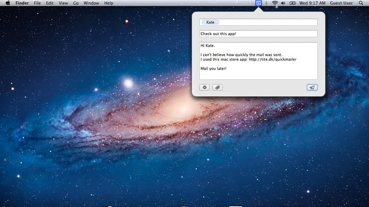 QuickMailer Lets You Shoot Off an Email From Your Menu Bar - iClarified