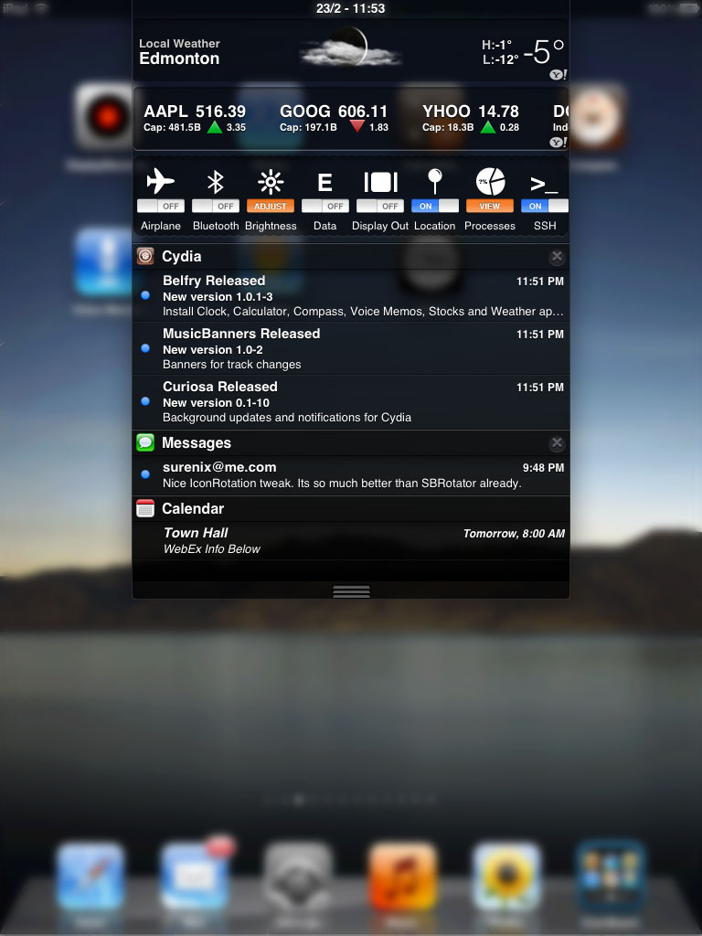 Sneak Peak at CydiaBulletin for iPad [Screenshot]