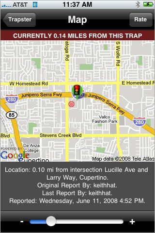 Trapster for iPhone Alerts You To Police Speed Traps
