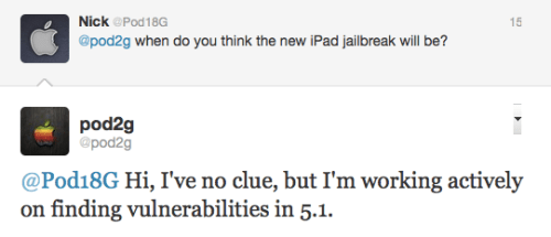 Pod2g &#039;Working Actively&#039; to Find Jailbreak for iOS 5.1