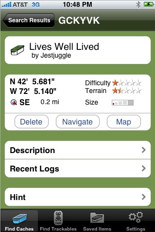 Geocaching App for iPhone Now Available