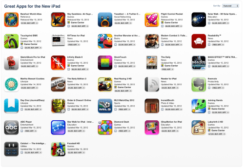Apple Lists Apps That Support the New Retina Display iPad Apple Lists Apps That Support the New Retina Display iPad