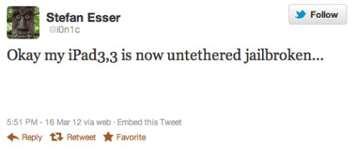 I0n1c conseguiu realizar Jailbreak untethered no iPad 3