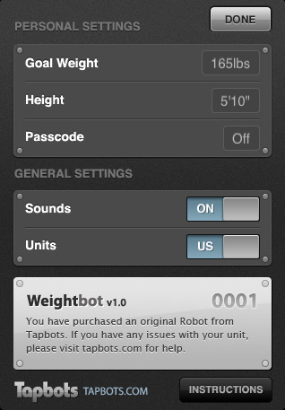 Weightbot Weight-Tracking App for iPhone