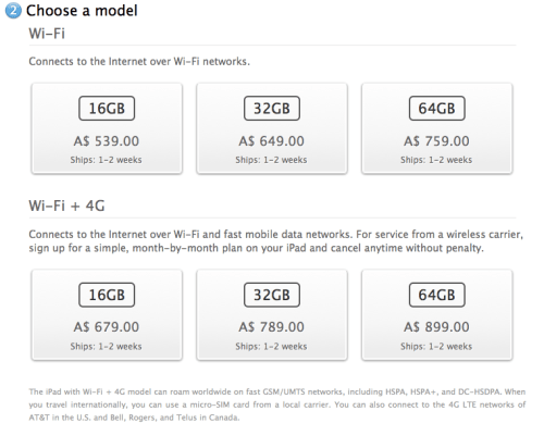 Apple Store Australia Now Says New iPad Does Not Support LTE in the Country