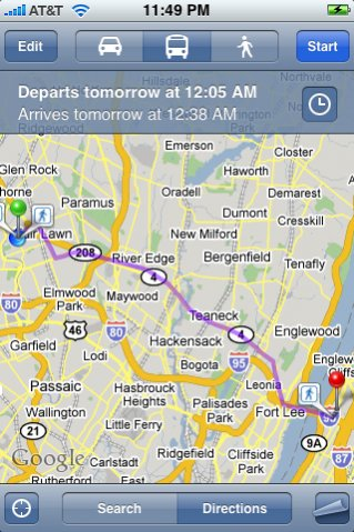 iPhone 2.2 Firmware Adds Public Transit/Walking Directions