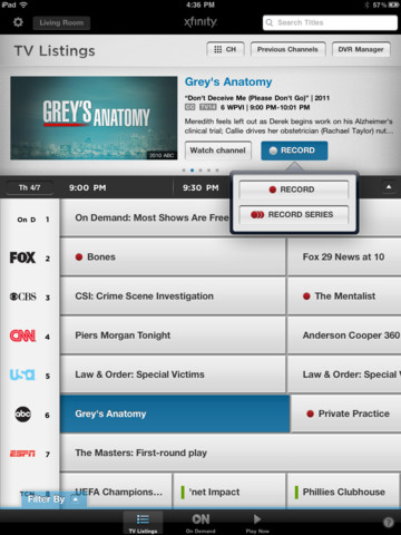 Comcast XFINITY TV App Gets Updated With DVR Management Capabilities