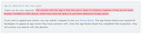Apple is Rejecting Apps That Use the Dropbox SDK
