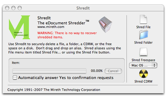 Leopard Support Added to ShredIt X 5.8