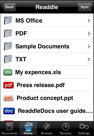 ReaddleDocs Connects iPhone to Online File Storage
