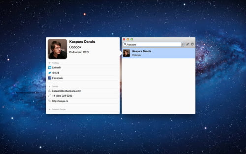 Cobook Manages Your Contacts From the Menubar