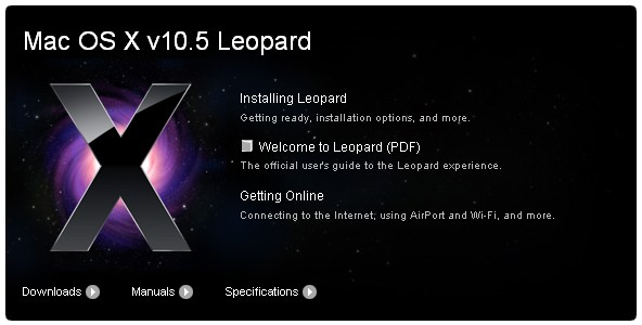 Apple Support Pages Now Include Leopard