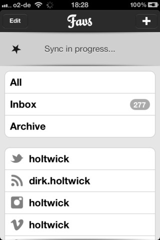 Favs App Syncs Favorites From Various Social Networks to Your iPhone