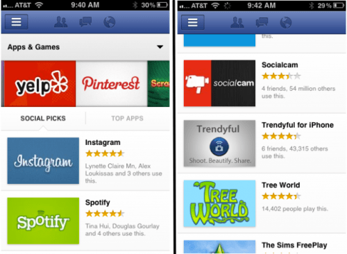 New Facebook App Center Goes Live for Small Percentage of iOS Users [Images]