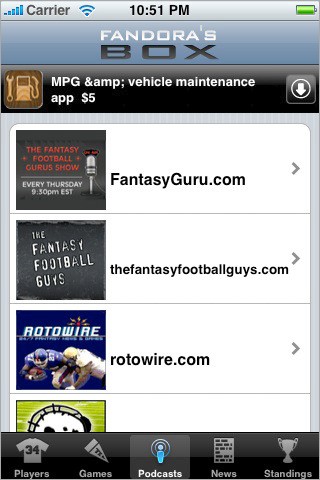 Fantasy Football App Released for iPhone